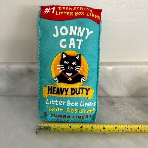 Extremely Rare Lucy Sparrow Felt Art Jonny Cat Litter Box Liner Pillow NWOT - Picture 4 of 5